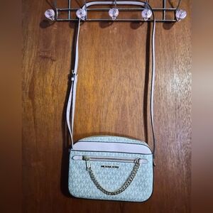 Michael Kors Cream Crossbody Bag with Gold Chain